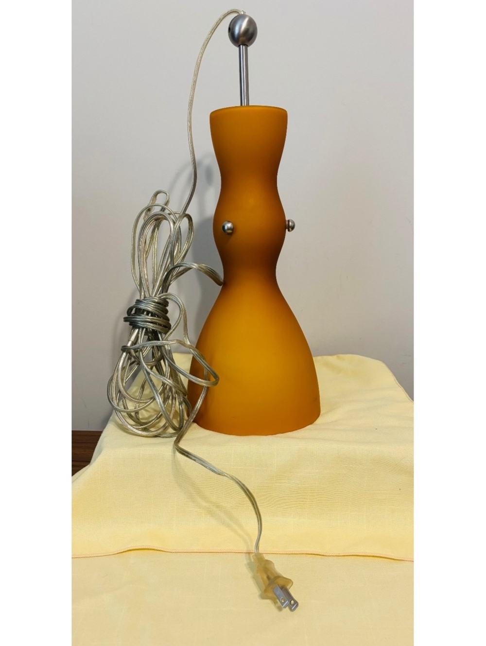 MCM Unbranded Pendant Hourglass Light Shade Caramel Satin Glass Hanging Fixture